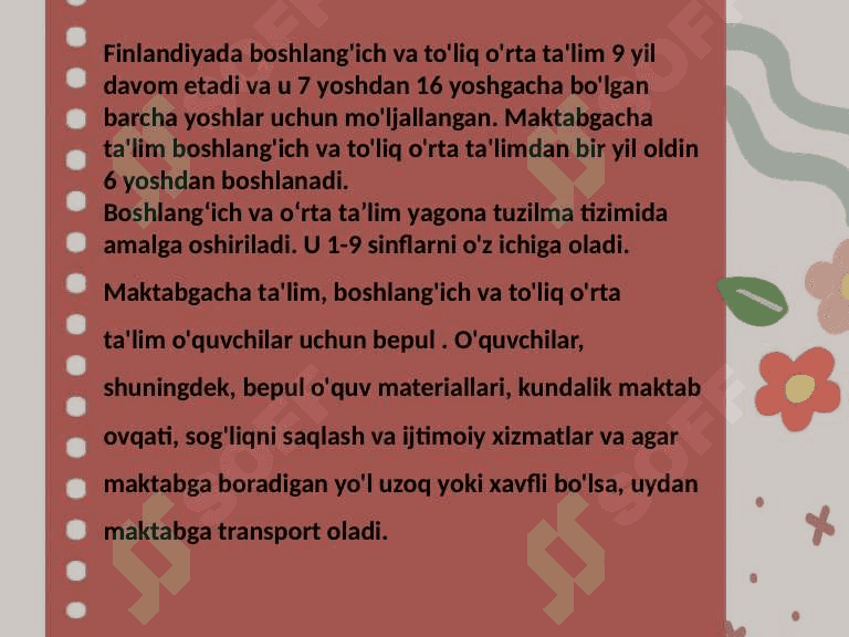 Finlandiyada boshlangʻich talim 2