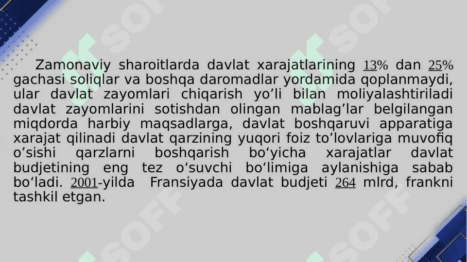 FRANSIYANING MOLIYA TIZIMI 6
