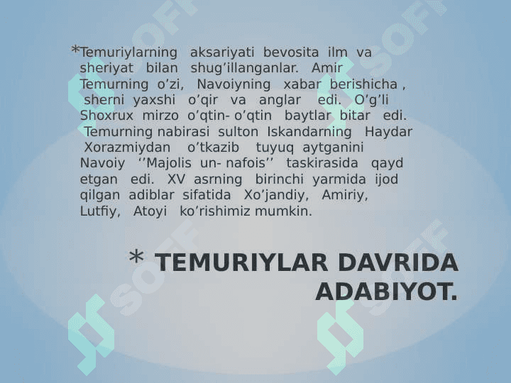 temuriylar davri adabiyoti 6