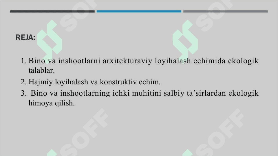 Bino va inshootlarning ekologik xafvsizligi 2