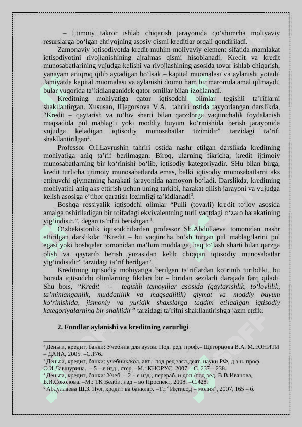 Kreditning zarurligi, funksiyalari, turlari va shakllari 3