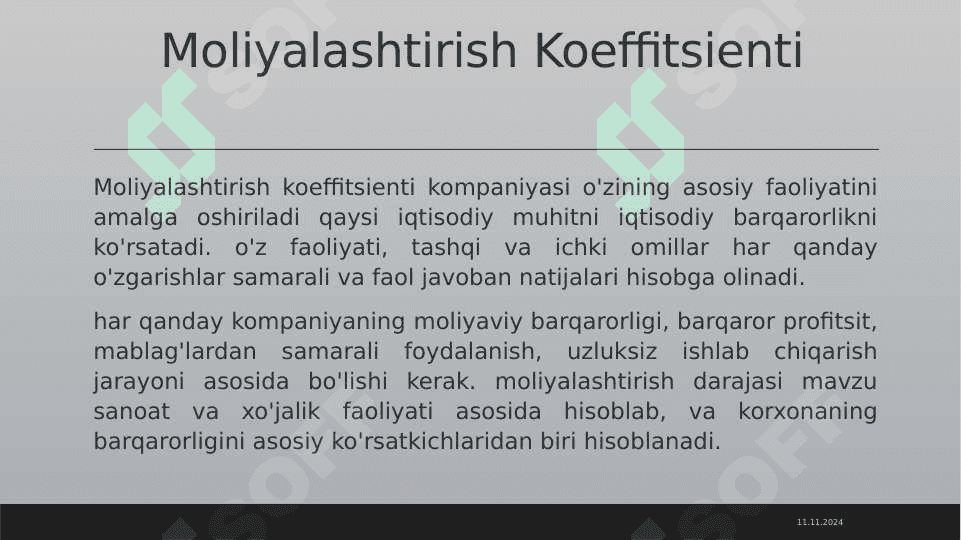 MOLIYAVIY KOEFFITSIENTLAR O’RTASIDAGI O’ZARO BOG’LIQLIKLAR 4