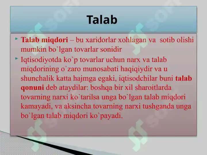 Bozor(muvozanat) narxini olish 4