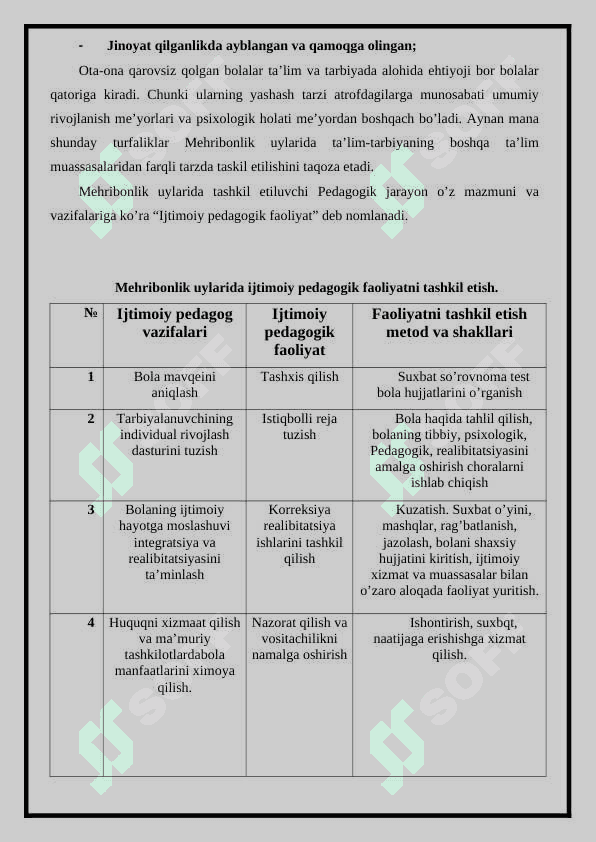 Mehribonlik uylaridagi ijtimoiy pedagogik faoliyat 2