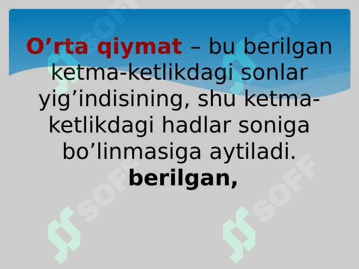 O'rta qiymat. Moda mediana mavzusiga taqdimot. 4