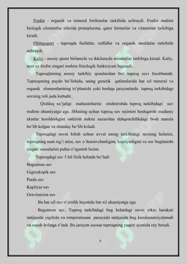 Tuproq-mineral elementlar manbai 3