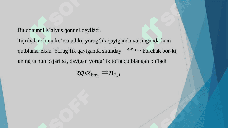 Yorug’likninig qutblanishi 5