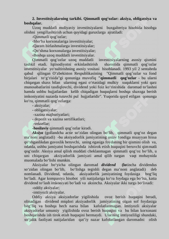 Investitsiyalar hisobi 3