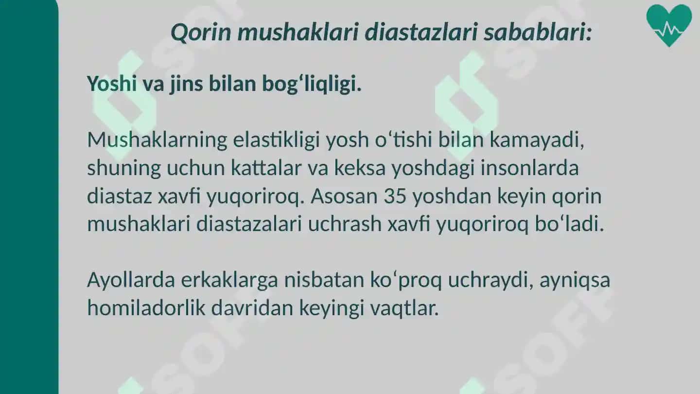 Qorin mushaklari  diastazlari 7