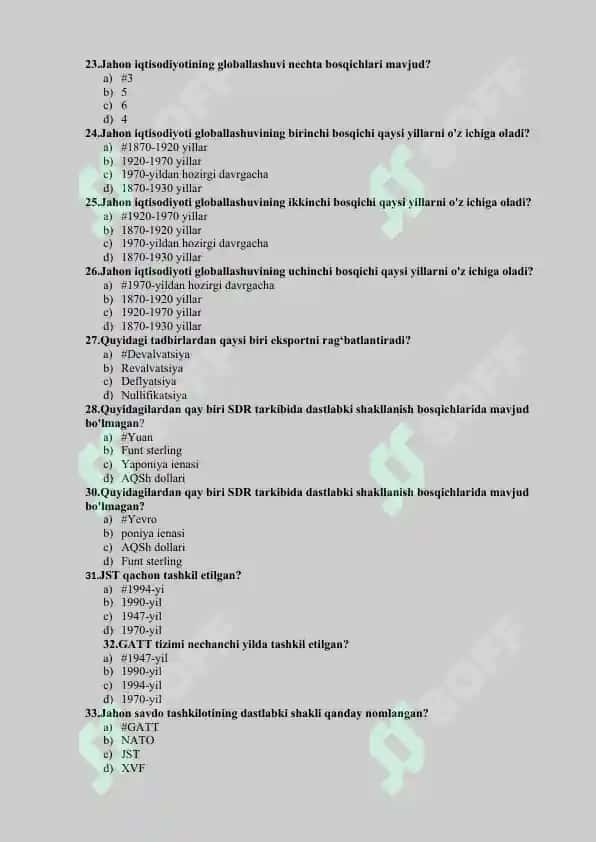 Xalqaro moliya test 200+ 4