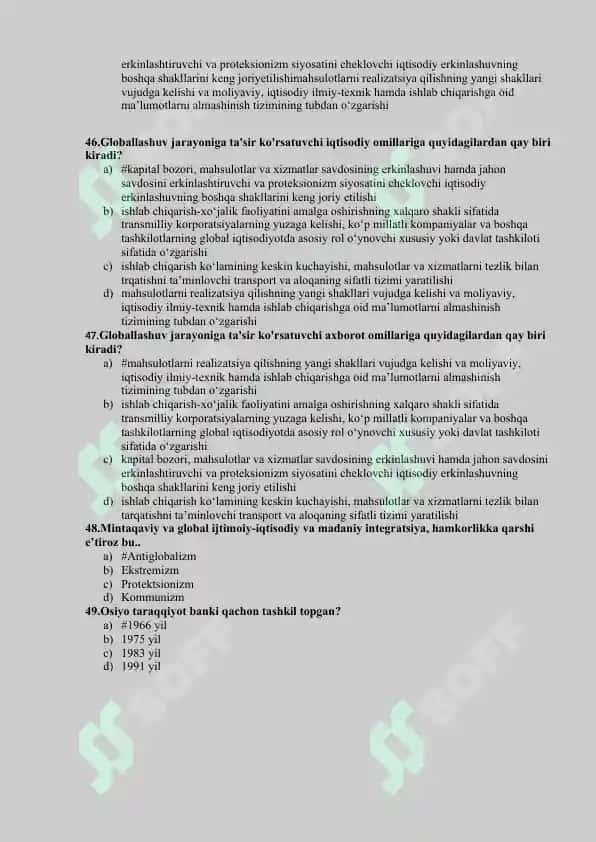 Xalqaro moliya test 200+ 7