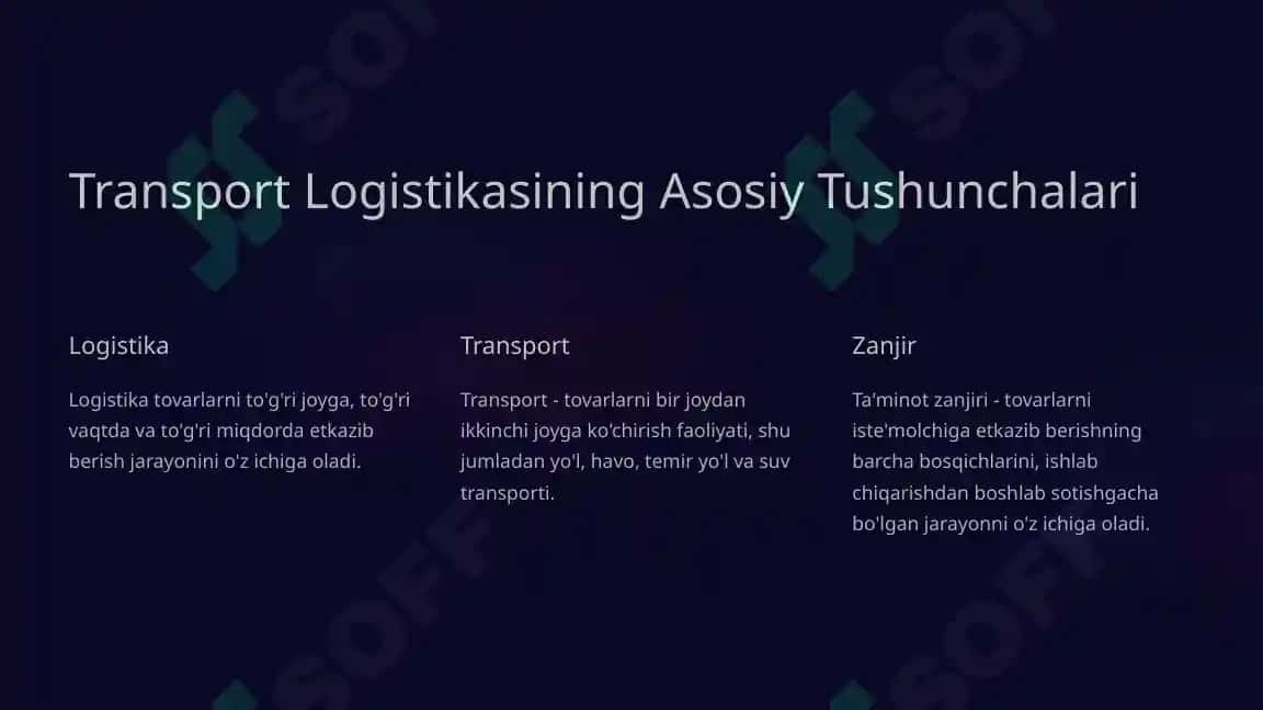 Transport logistikasi 2