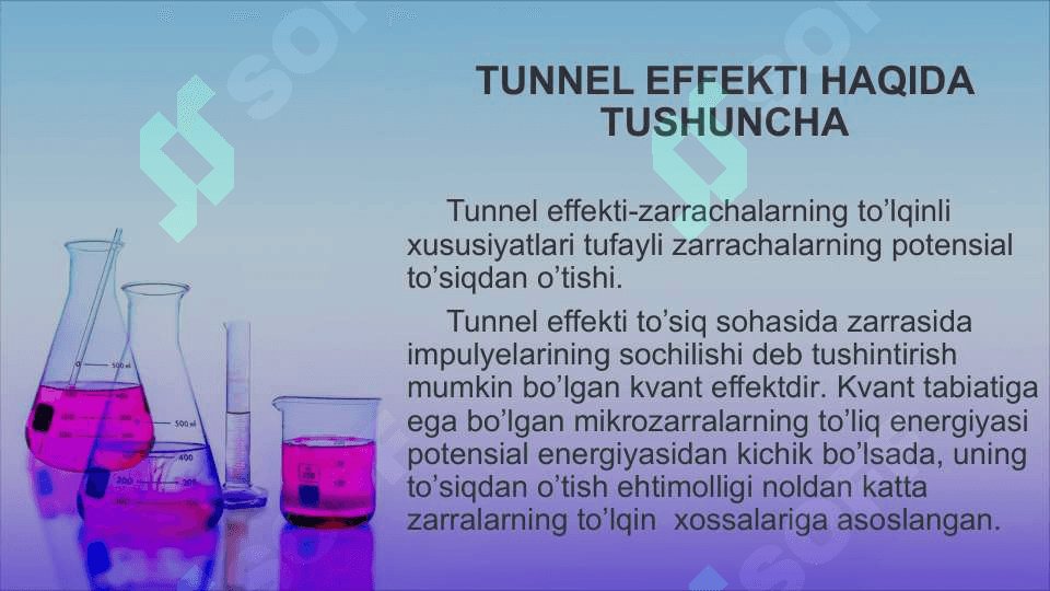 TUNNEL EFFEKTI HAQIDA TUSHUNCHA 2