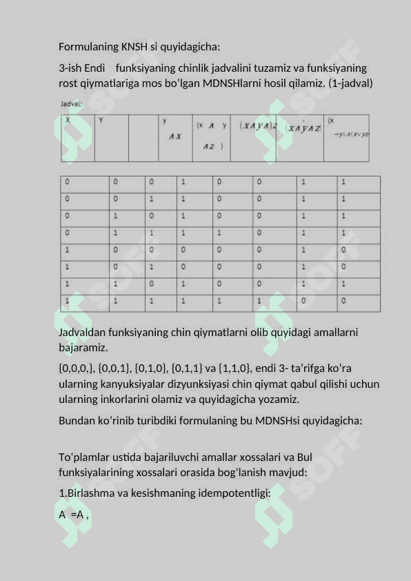 Normal formulaga keltirish haqida teorema va Aksiomalar 7