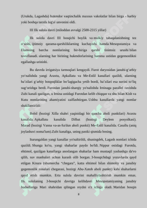 Shumer shahar–davlatlari. Shumer–Akkad davlati 8