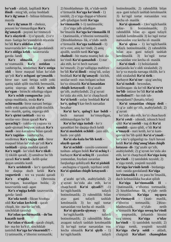IBORALAR RO'YXATI 7