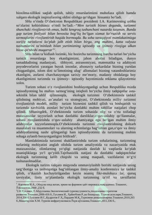 O`QUV-USLUBIY MAJMUA Ekoturizm fanidan 7