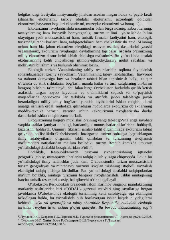 O`QUV-USLUBIY MAJMUA Ekoturizm fanidan 8