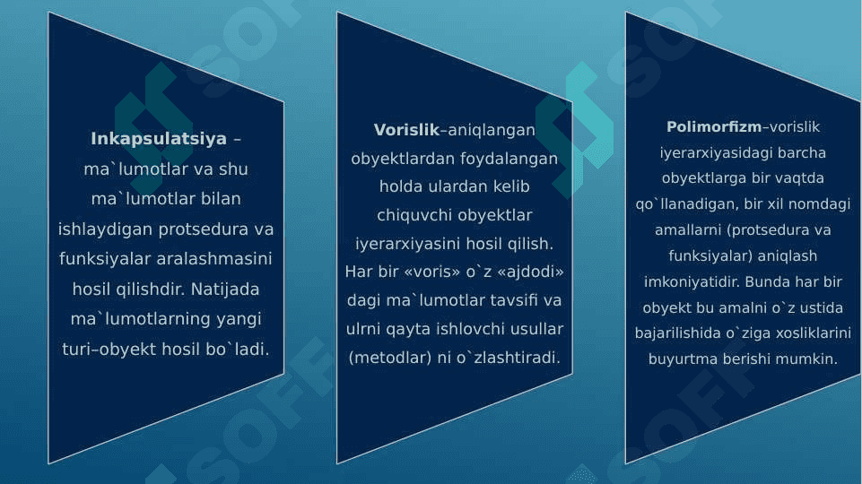 Ob’ektga yo’naltirilgan dasturlash. 3