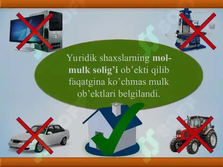 Yuridik shaxslarning mol-mulkiga solinadigan soliq 8