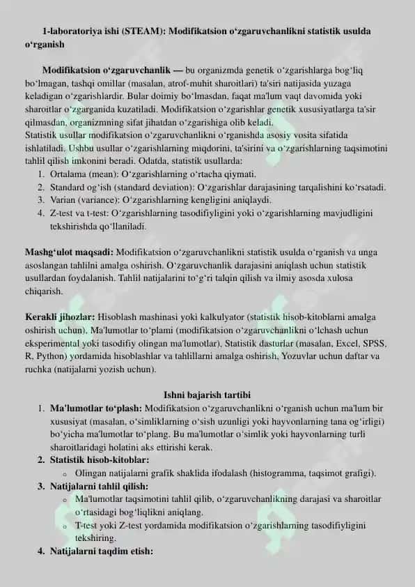 Akademik litseyi 2-kurslari uchun Laboratoriya mashg'ulotlari kitobi 2