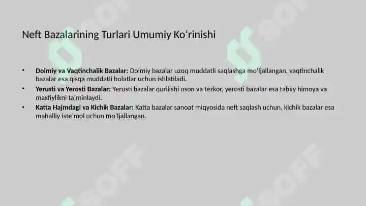 Neft bazalari turlari haqida 4
