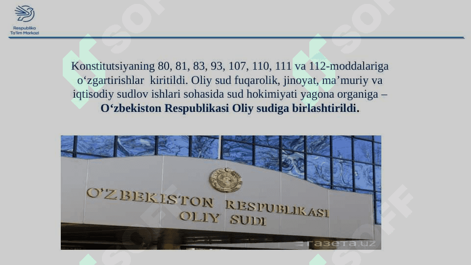 O‘ZBEKISTON RESPUBLIKASINING SUD TIZIMI 7