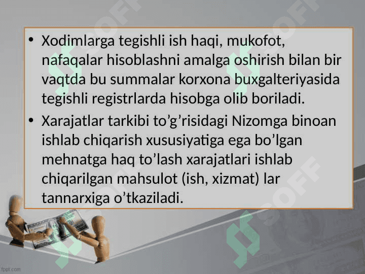 Qurilish tashkilotlarida mehnatga haq to’lash bo’yicha hisob-kitoblar hisobi 2