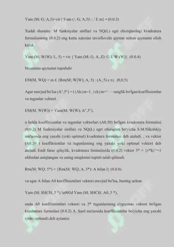 Optimal Kubatur Formulalar va Ularning Tadqiqi 4