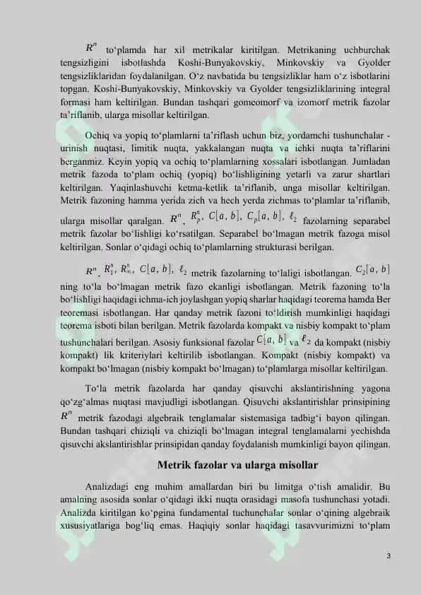 Optimal Kubatur Formulalar va Ularning Tadbiqi 3