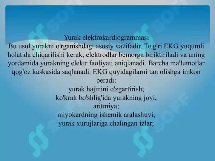 Yurak faoliyati tekshirish usullari 3