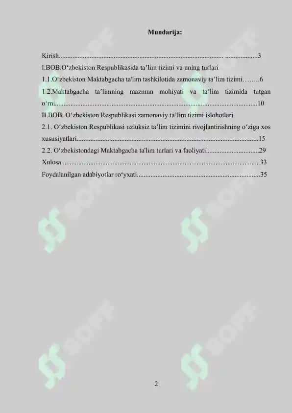 O'zbekiston Respublikasi ta'lim tizimi 2