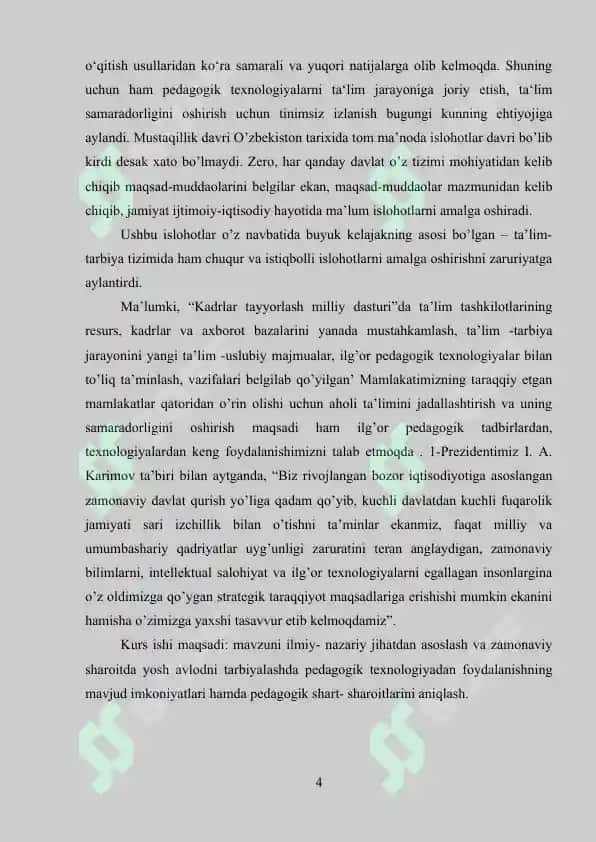 O'zbekiston Respublikasi ta'lim tizimi 4
