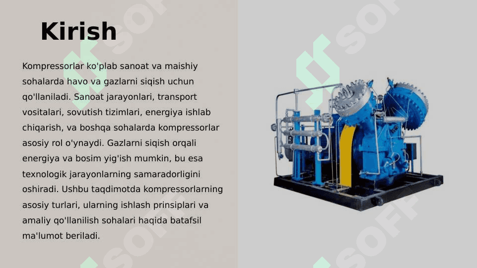 Kompressorlar turlari va ishlash prinsiplari 2