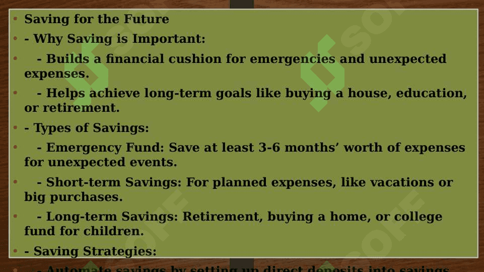 MONEY MATTERS 4