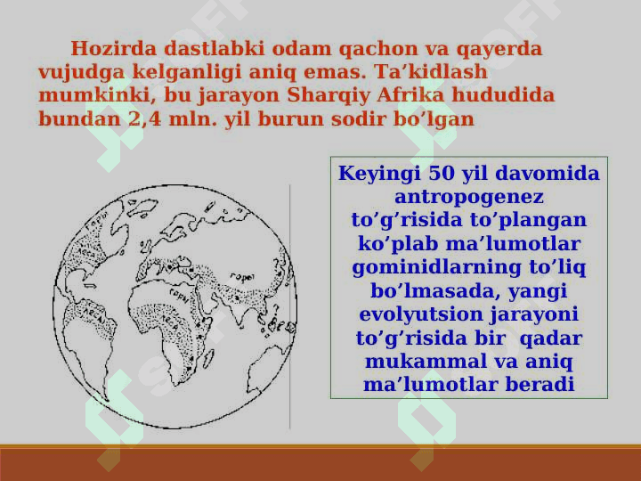 ODAM EVOLUTSIYASI 6