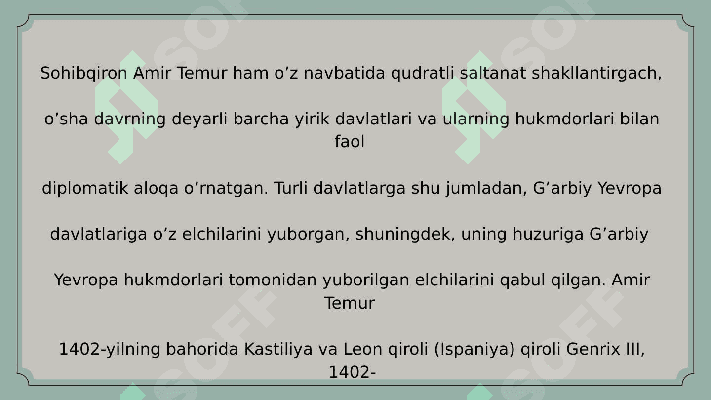 Amir Temurning Gʻarb bilan aloqalari 4