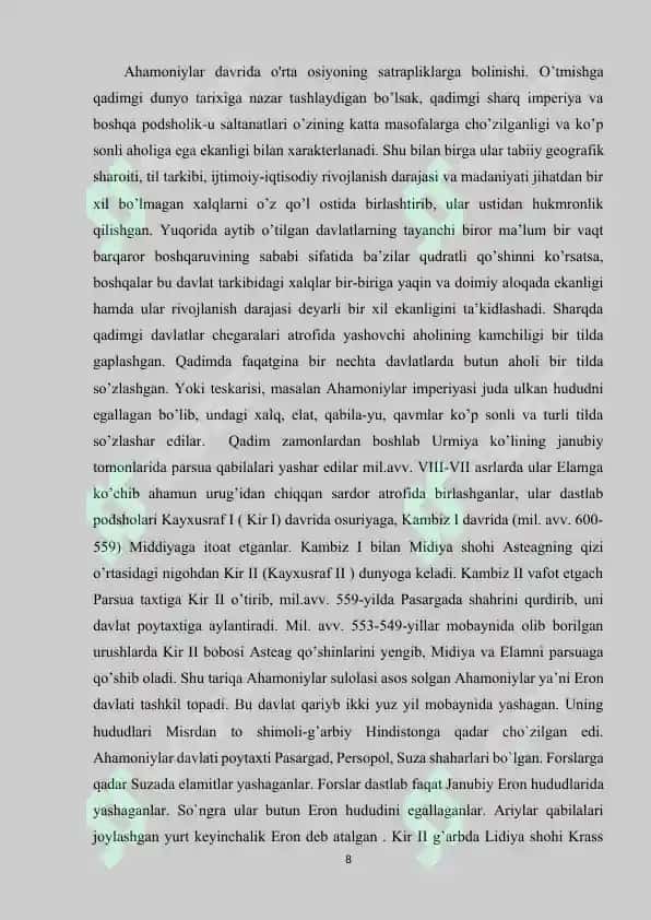O‘rta Osiyo satrapliklarida boshqaruv tizimi 8