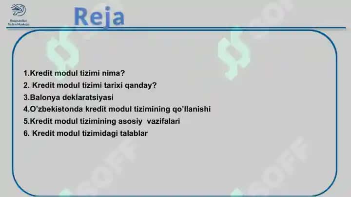 Kredit modul tizimi 2