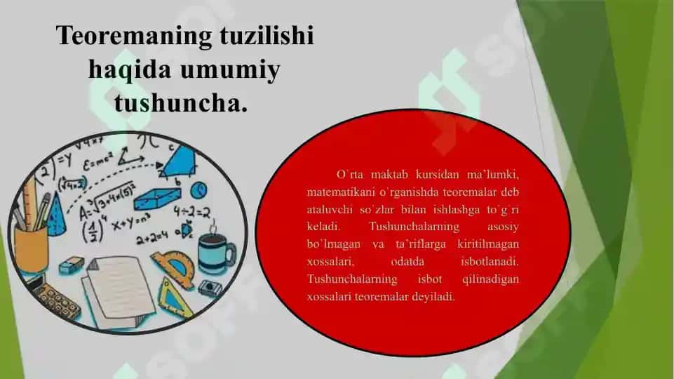 Teoremalarning tuzulishi va teoremalarning turlari. 3
