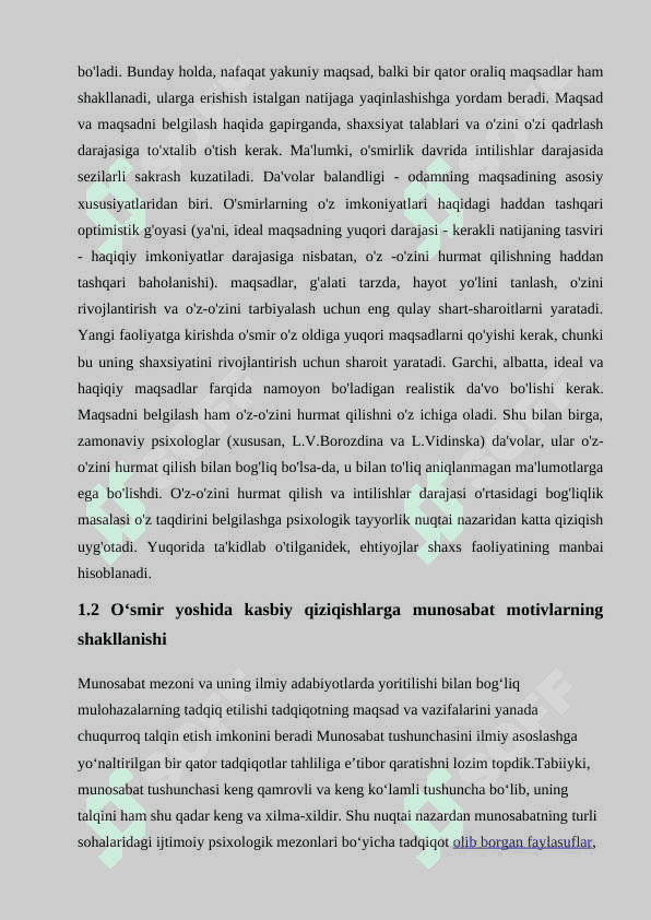 Shaxsning motivatsion sohasi. 6