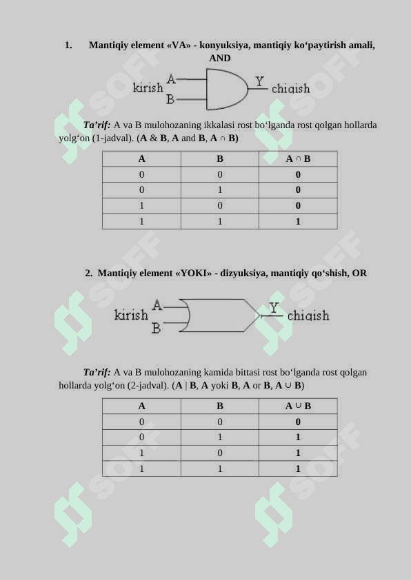 ARIFMETIK VA MANTIQIY AMALLAR BUYRUQLARINI BAJARISH 3