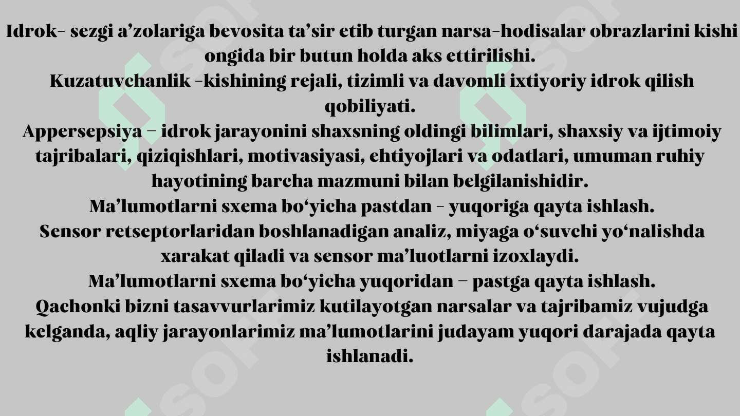 Idrok haqida tushuncha 4