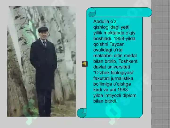 MAVZU: ABDULLA   ORIPOV  HAYOTI  VA IJODI 5