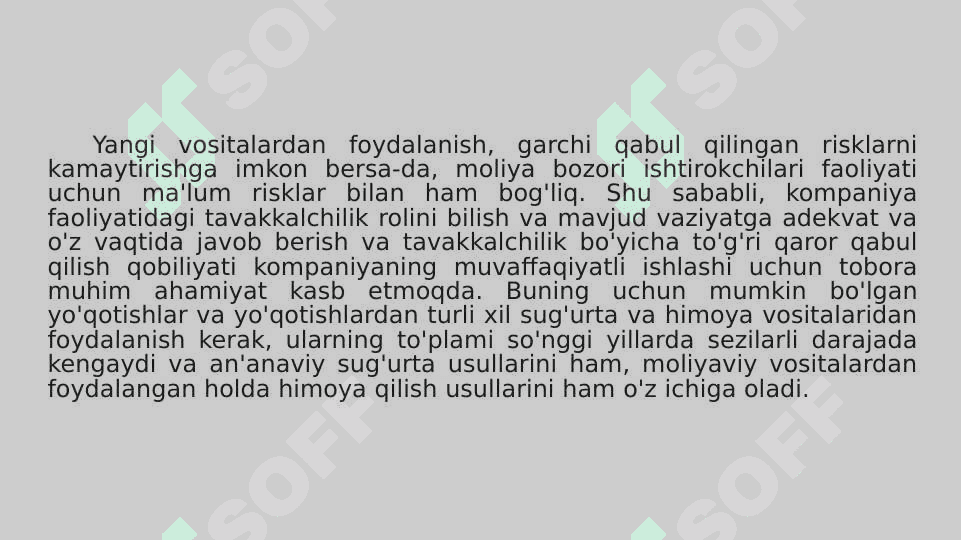 Moliyaviy risk, uning mohiyati va tasnifi 3
