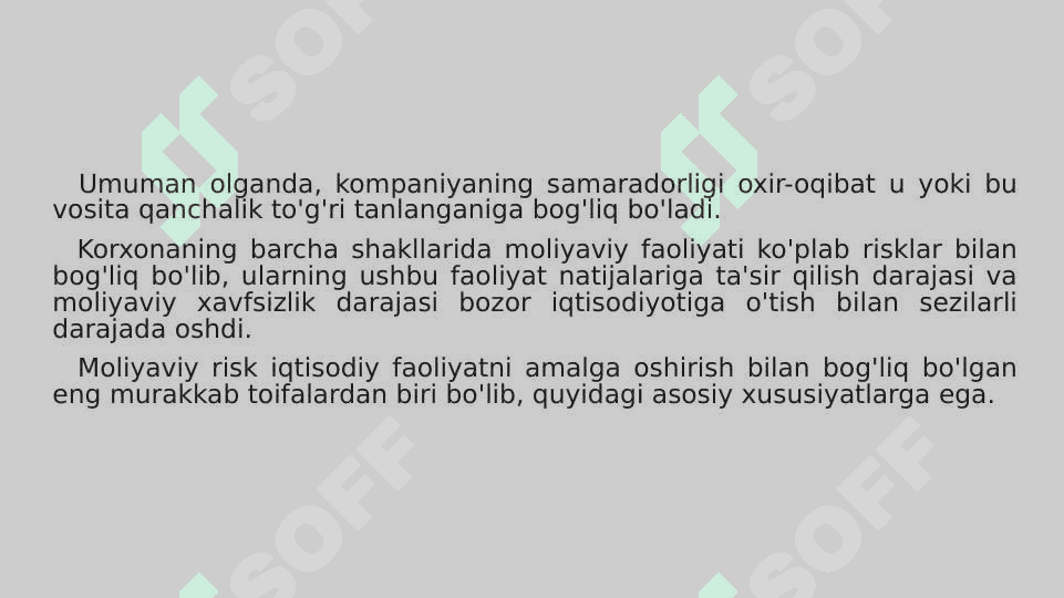 Moliyaviy risk, uning mohiyati va tasnifi 5