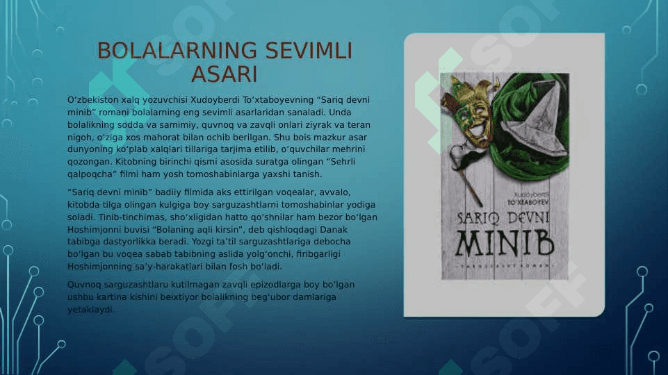 Sariq devni minib loyiha ishi 3