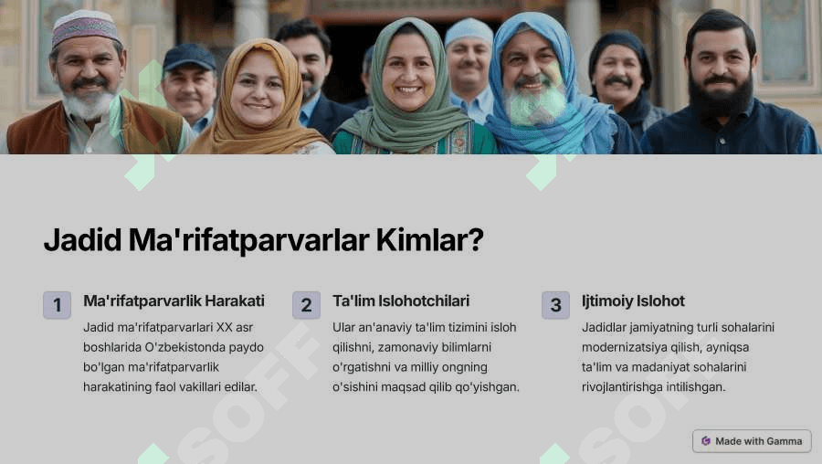 Jadid ma'rifatparvarlarning ulkan ijtimoiy-manaviy hayotda tutgan o'rni mavzusida taqdimot 2
