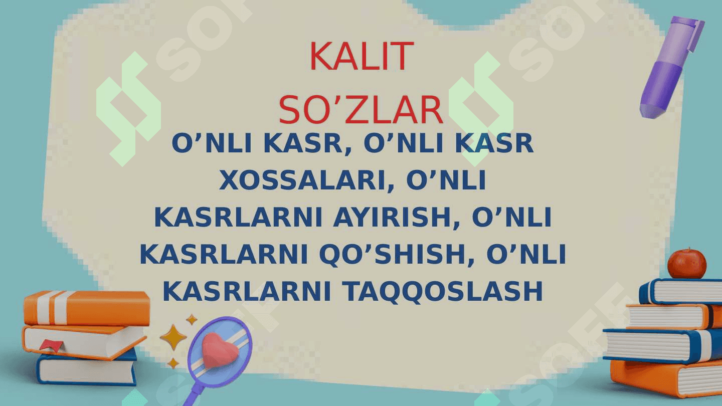 O'nli kasrlar 3