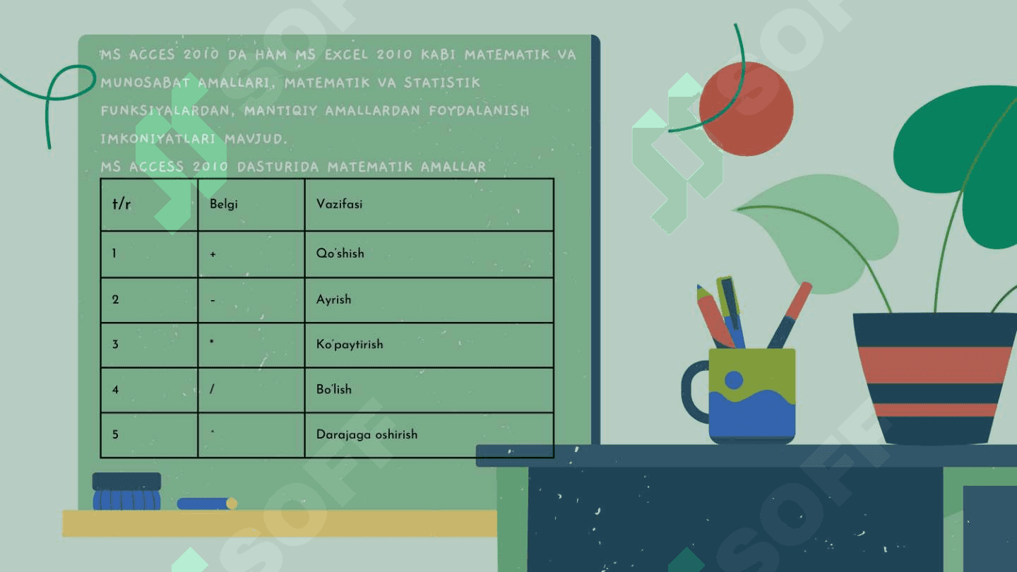 Ms accesda matematik amallar 3